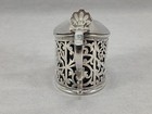 Nathan   Hayes Chester Sterling Silver   Cobalt Glass Condiment Pot C 1903