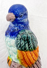Vintage Made In Japan Blue Parrot Wall Pocket Pottery 7 5  Long