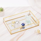 Gold Mirror Decorative Tray Jewelry Perfume Organizer Vanity Tray  Dresser Tr   