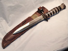 Ww2 M3 Theater Modified Combat Fighting Knife And Sheath Named And With Sn-6122