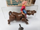 Vintage 1950s Japan Tin celluloid Wind-up Toy Ride  em Cowboy Horse W  Box Works