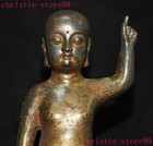 Tibet Buddhism Temple Bronze Gilt Shakyamuni Sakyamuni Prince Buddha Statue