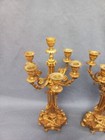Antique Pair Of Louis Xvi Style French Gilt Bronze Candelabras Rare 19th Century