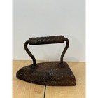 Antique Cast Iron Sad Iron  7 Vintage Rustic Metal Flat Iron Twisted Rope Handle