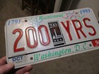 A   Mint  1791-1991 Washington D c  Sample Bicentennial 200- Yrs License Plate