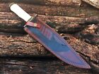 Beautiful Custom Hand Made Damascus Steel Survival Hunting Bowie Knife W sheath