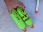 2 Vintage Larami Super Soaker 50 Toy Water Gun Yellow green With 2 Extra Tanks