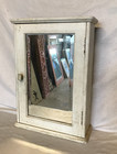 Vtg Shabby 16x22 Wood Wall Mount Medicine Cabinet Beveled Mirror Old 1473-26b