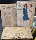 Vogue Pattern 7895 Size 10 Bust 32   Hip 34   One Piece Dress   Coat