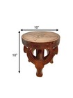 Plant Stand Buffalo Head Shape Vintage Foot Stool Hand Carved Wood Decor