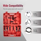 Flexible Automotive Hose Clamp Clip Plier Tool Set Swivel Jaw Flat Angled Band