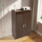Walnut Color Pvc Wifi Router Storage Cabinet Floor Standing Router Storage Box