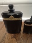 3 Vintage Caron La Nuit De Noel Black Baccarat Art Deco Perfume Bottle Empty