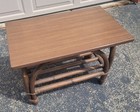 Mcguire Era Bamboo Rattan Stand Table Signed Calif-asia Ex