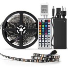 5m 5050 Smd 300leds Rgb Led Strip Light Black Pcb Ip65 Waterproof  Remote  Power