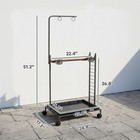 Pawhut Bird Stand With Wheels Parrot Stand  Dark Gray