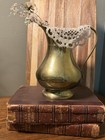 Vintage Solid Brass Pitcher 6    Heavyweight Decorative Brass Vase Jug Ewer