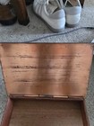 Vintage Mid Century Enamel On Copper Box 100  Solid Copper Lid 5x7 Egret Heron