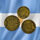 Lot Of 3 Old Argentina 5  10   20 Centavos Coins - 1940s Dates - Combined Ship