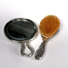 Victorian Gorham Sterling Silver Repousse Vanity Mirror Brush Set Antique