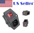 2x Power Socket Panel Mount 10a 120v Inlet Module Plug Iec320  2x1 2m Power Cord
