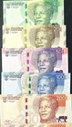 South Africa Set 5 Unc 10 20 50 100 200 Rand 2023 P 148 149 150 151 152 New