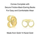 Solid 14k Yellow Gold Solitaire Round Cubic Zirconia Cz Stud Earrings