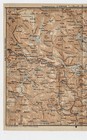 1903 Original Antique Map Of Northern Telemark   Telemarken   Norway