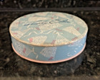 Vtg Lady Esther Face Powder Container Box Pale Blue Fans   Ribbons Empty W puff