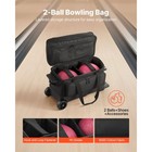 Uimoso 2 Ball Bowling Bag With Wheels Roller Bowling Bag With Shoe Compartment