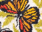 Vintage Completed 39 x28  Butterflies Latch Hook Wall Hanging Rug Finished
