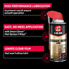 3 In One Professional Garage Door Lubricant With Smart Straw Sprays 2 Ways 11 Oz
