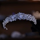 Silver   Princess Cz Crystal Bridal Wedding Tiara Crown Wedding Tiara   
