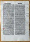 Decorative Rubricated Incunable Leaf T  Aquinas Opuscula Venice  e  - 1490