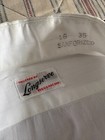Vintage 1940s White Broadcloth Cotton Spearpoint Collar Dress Shirt Size 16x35