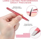 4 Pack Tweezers Set Stainless Steel Eyebrow Plucking Tweezers