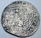 1577-88 Lima Peru 1 Reales Philip Ii Diego De La Torre Spanish Colonial Cob Coin