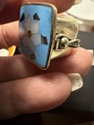 Vintage Alpaca Mexico Pill Box Abalone shell Enamel 
