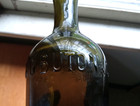 1890s G buton Felsina Emb Castle Lady s Leg Bitters Bottle Applied Lip 14 1 2 