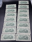 15 Consecutive 1976  2 Frn Two Dollar Federal Reserve Postal Note Ch Au unc