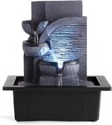 Tabletop Water Fountain With Led Lights Indoor Waterfall Fountains Relaxing W   