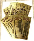 Lot Of 20 100 Dollar Bills Gold Foil 24 Karat  999 Pure