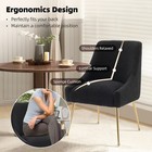 Set Of 2 Modern Boucle Fabric Dining Chairs With Curved Backrest And Armrests