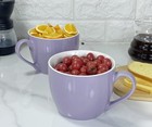 Mecowon 30 Oz Porcelain Coffee Mugs  Set Of 2 Large Purple Mugs For Soup   Cerea