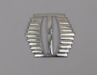 Huge Vintage Art Deco Silver Metal Belt Buckle 4 25  Tall Statement Piece