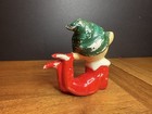 Vintage Christmas Ceramic Pixie Elf Figurine Winking Lenticular Eyed Japan