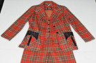 Vintage 3 Piece Suit Jack Winter Size 12 50s Red Plaid Vest Blazer Pant Set Nwot