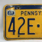 Vintage 1969 Pennsylvania License Plate W original Pa0000 Sticker     42e 006
