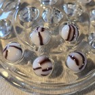 Vintage Vitro Agate Brown Ribbon Swirl Marbles     Lot Of 5     5 8  White Base   