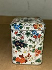 Nos Vintage Daher Round Metal Tea Tin Flip Lid Floral Pattern England 3x3x4   